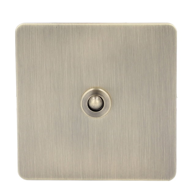 Interrupteur à Bascule en Acier Inoxydable Texturé Bronze Antique - 1 Gang 2 Voies, AC250V, Base PC Ignifuge, Résistant à la Rouille et à l'Oxydation, Conception Robuste et Durable, Idéal pour Divers Styles de Déco Maison &