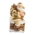 thumbnail image 3 of Figura de Papá Noel, adorno de mesa navideño, accesorios para fotos de fiestas, estatua de Papá Noel oro, 3 of 9