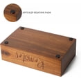 thumbnail image 3 of Acacia Wood Remote Control Holder Caddy, TV Organizer for Table, Vintage Farmhouse Desk Caddy (Brown-for 6+ Controls), 3 of 4