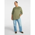 thumbnail image 2 of Time and Tru Women's French Terry Tunic Top with Long Sleeves, Sizes XS-XXXL, 2 of 6