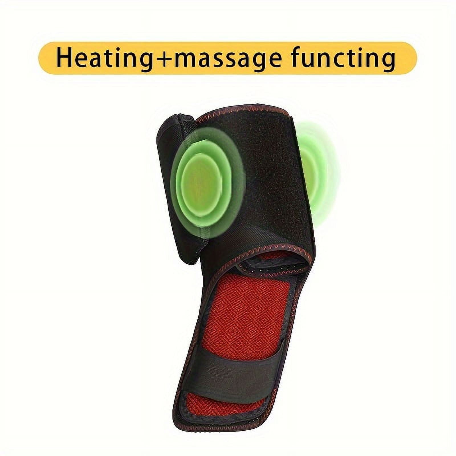 SUGARMOM USB Heated Ankle Brace with Massage Function for Arthritis Relief - Adjustable Foot Warmer Wrap for Pain and Discomfort  Suitable for Men and Women  No Battery Included (1 Pack)