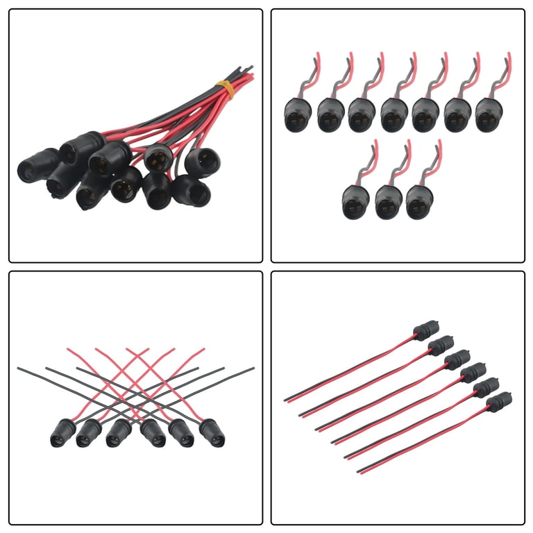 10pcs 12V T10 W5W 147 501 Capless Bulb Holder Socket Soft Rubber Fitting 10mm Set 10pcs 12V T10 W5W 147 501 Capless Bulb Holder Socket Soft Rubber Fitting 10mm Set