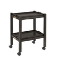 thumbnail image 4 of Weston Home Telluride Wood Finish Folding Bar Cart with Two Detachable Trays, Black Finish, 4 of 12