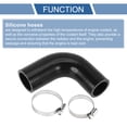 thumbnail image 4 of Unique Bargains 1 Set 32-38mm 1.26"-1.5" ID 90mm 3.54" Length 90° Black Car Silicone Hose with Clamps Universal, 4 of 7