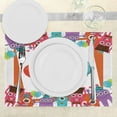 thumbnail image 3 of Ambesonne Cartoon Place Mats Set of 4, Birthday Party with Animals, Standard Size, Multicolor, 3 of 6