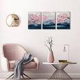 thumbnail image 3 of Japanese Wall Art Cherry Blossom Tree Pictures for Wall Decorations Pink Wall Decor Floral Wall Pictures for Bathroom Canvas Art for Bedroom Framed 12x16inchx3pcs, 3 of 6