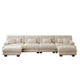 thumbnail image 6 of Gewnee White Chenille Cloud Couch 2 Seater Sofa for Living Room, Chenille 2 - Seat sofa with 2 Lumbar pillows and 2 throw pillows,, 6 of 14