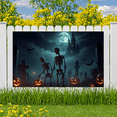 thumbnail image 5 of Skeleton Design Halloween Party Decoration Spooky Night Gothic Theme Graveyard Backdrop for Halloween Party Indoor Decoration Costume Party, 5 of 9