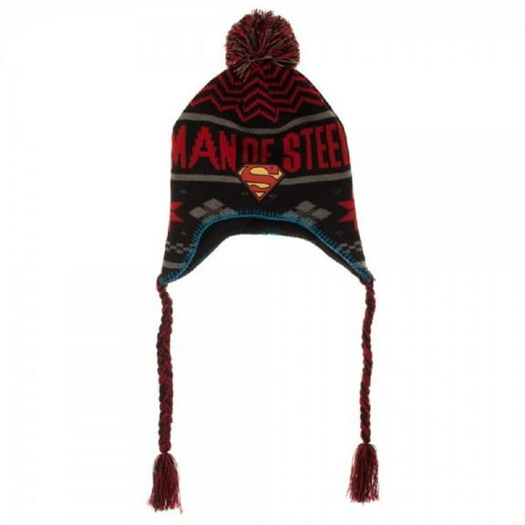 DC Comics Superman Man of Steel Fair isle Laplander Beanie