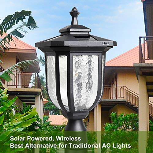 KMC LIGHTING ST4322Q-A Solar Post Light Solar Powered Lamp Post Light Post Solar Light Outdoor Fabulously Bright 120 LUMENS Made of Aluminum die-Casting and Glass with 3 inches Post Adaptor - image 2 of 3