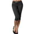 thumbnail image 1 of Timegard Capri Pantalon pour Femmes Taille Basse à Boutons Moulant Couleur Unie Leggings Pantalon de Travail avec Poches, 1 of 6