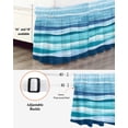 thumbnail image 3 of Summer Coastal Bed Skirt King Size 16" Drop Abstract Ocean Wave Blue Teal Stripes Ruffled Wrap Around Bed Skirts Adjustable Elastic Bedskirt Dust Ruffle for King Size Bed, 3 of 7
