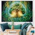thumbnail image 2 of Tree of Life Tapastry Green Tree Tapestry Wall Hanging,Trippy Aesthetic Wall Art,Spiritual Decor,Forest Wall Hanging Decor Vibrant Nature Home Decoration for Bedroom,Living Room,Dorm (60" W x 40" H), 2 of 7