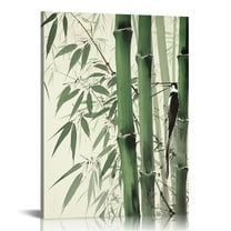 JEUXUS  Bamboo Canvas Wall Art for Home Decor Bamboo Paintings for Wall Bamboo Wall Picture Chinese Painting of Bamboo Forest Nature Picture Print on Canvas for Home Decor, Ready to Hang