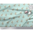 thumbnail image 2 of Soimoi Green Georgette Viscose Fabric Dot & Deer Animal Print Fabric by the Yard 42 Inch Wide, 2 of 3