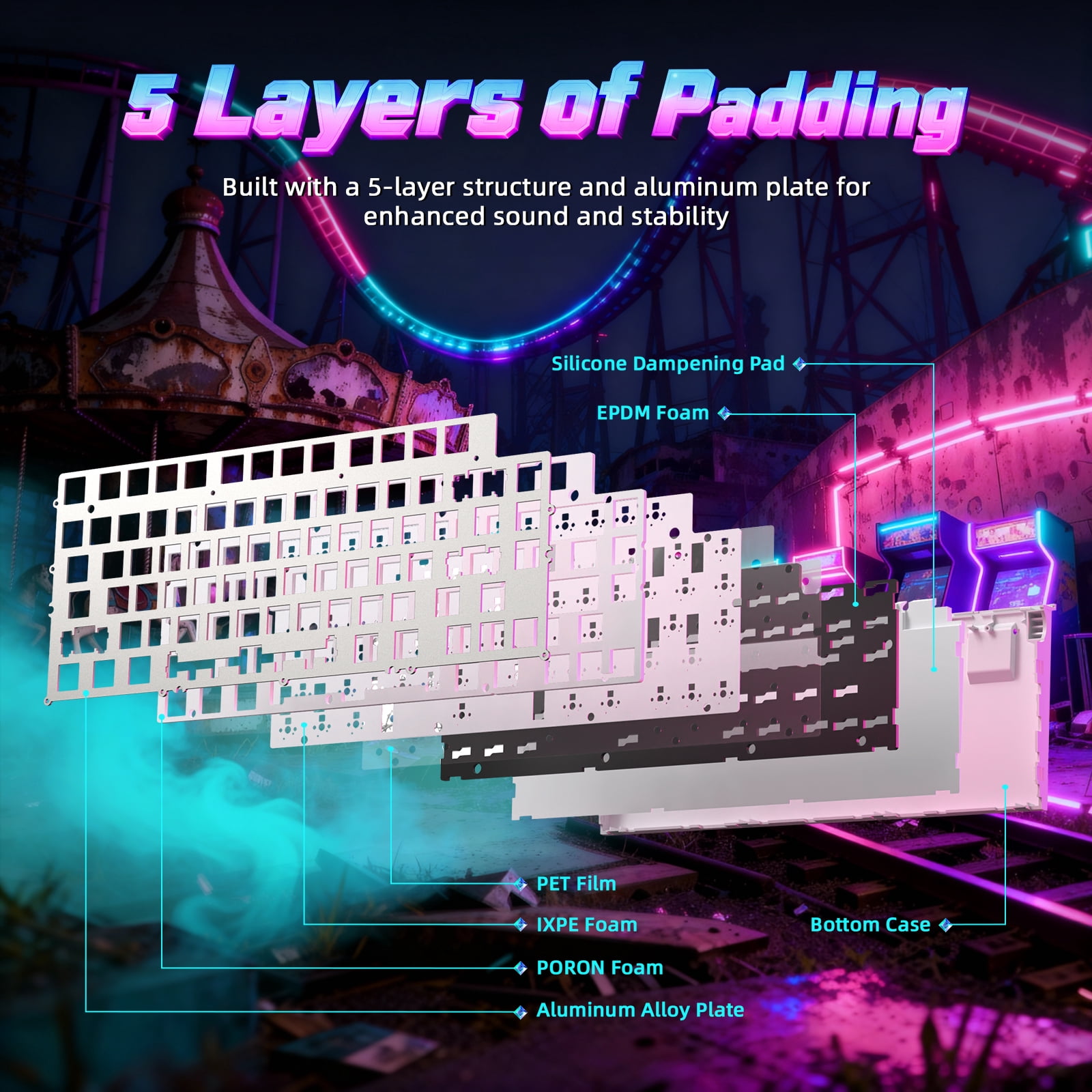 ATTACK SHARK R85 HE 75% Magnetic Wired Gaming Keyboard, 8KHz Polling Rate, Hall Effect Hot Swappable Switches, RGB Light Bar, Volume Knob, PC/Mac Compatible, White