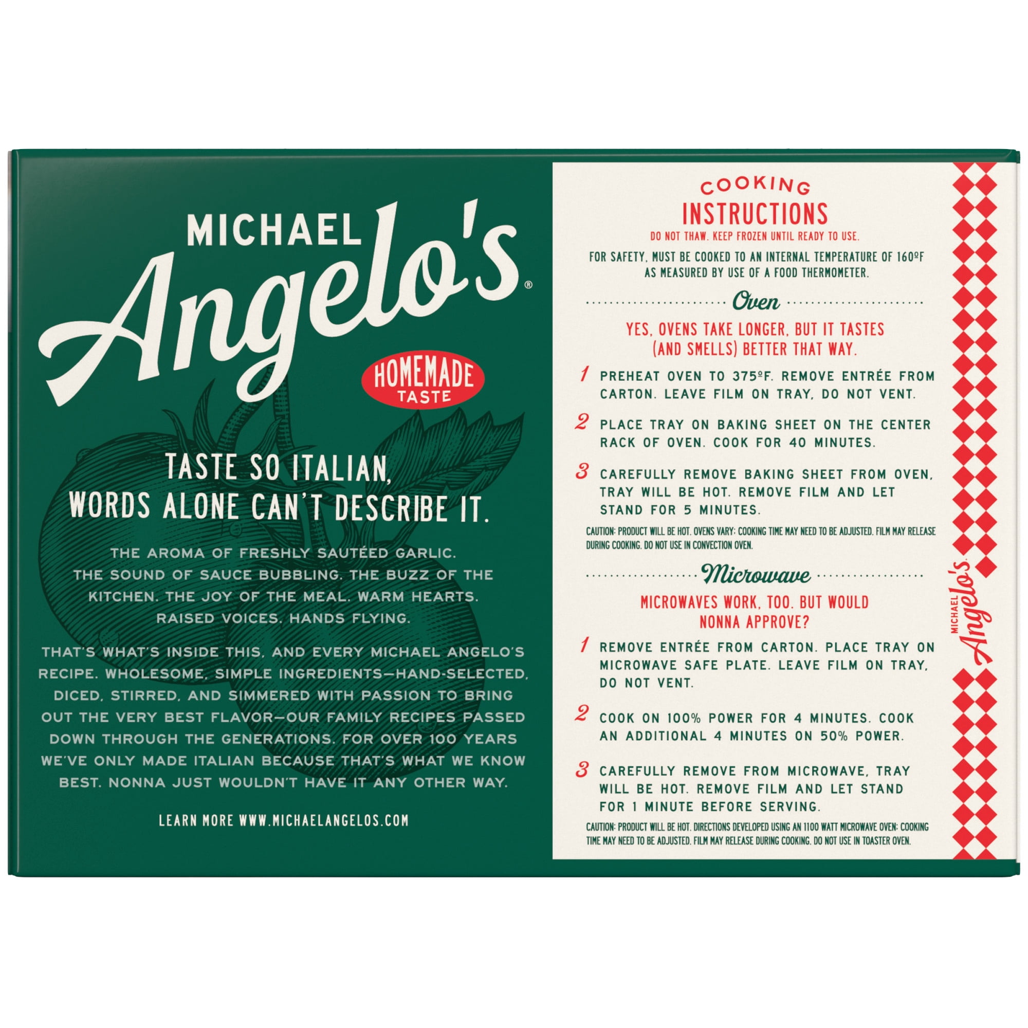 Michael Angelo's Lasagna with Meat Sauce Frozen, 11 oz Box