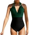 thumbnail image 2 of Ndbuld Women's One Piece Athletic Racerback Swimsuit Slimming Bathing Suit Green XXL, 2 of 7
