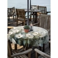 thumbnail image 2 of Outdoor Tablecloth with Umbrella Hole Zipper Spring Floral Round Tablecloth 54" Waterproof Outside Table Cloth Botanical Abstract Oil Painting Flowers Plant Patio Table Cover Tablecloths for Picnic, 2 of 8