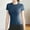Blue, variant on ECZHAW Womens Tops ,Workout Tops for Women Seamless Short Sleeve Athletic Shirts Cool Dry Gym Yoga T-Shirt Sports Tees