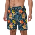 thumbnail image 2 of Gaeub Blue Floral Mens Swim Trunks Stretch Beach Shorts Quick Dry for Men Swim Shorts Swimwear with Pockets- X-Large, 2 of 9
