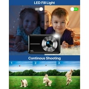 Digital Camera,FHD 1080P Digital Camera for Kids Video Camera with 32GB Card 16X Digital Zoom, Compact Point and Shoot Camera Portable Small Camera for Teens Students Boys Girls Seniors(Black)