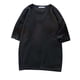 thumbnail image 2 of Camisa Elvqul Caballero Casuales Algodón Elástica Negro de Color Sólido Manga Corta Cuello Redondo Gym, 2 of 7