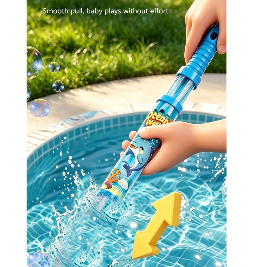 Miiottaa 6PCS Pull Back Type Water Shooter Bubble Wand Toy For Outdoor Water Adventures
