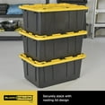 thumbnail image 3 of CX BLACK & YELLOW®, 17-Gallon Heavy Duty Tough Storage Container & Snap-Tight Lid, (12.5”H x 18”W x 26.9”D), Weather-Resistant Design and Stackable Organization Tote [4 Pack], 3 of 9