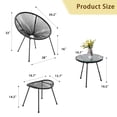 thumbnail image 7 of Devoko 5 Pieces Patio Conversation Set Acapulco Chair PE Rattan Furniture Outdoor Indoor Woven Rope Chair Set with Coffee Table, Black, 7 of 7