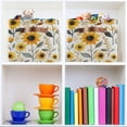 thumbnail image 6 of Yayeee 2 Pack Canvas Storage Basket with Handles for Shelves Fabric Bins Closet Organizer, White Watercolor Sunflowers, 6 of 8