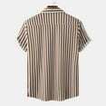 thumbnail image 5 of BLVB Button down Shirts for Men 2024 Stripe Lapel Short Sleeve Tops Casual Summer Beach Vacation Tees, 5 of 9