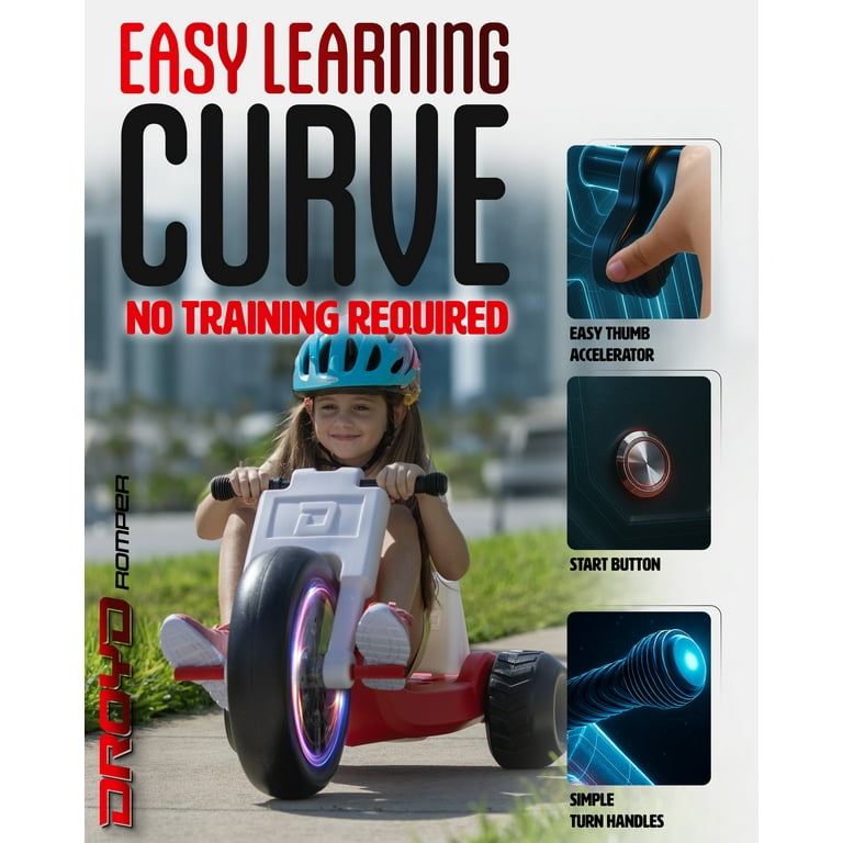 Droyd Romper Kids Electric Tricycle, 24V Battery, Parental Speed