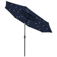 thumbnail image 1 of Costway Parasol Solaire de Patio 9 Pi à DEL, Marché, Acier Inclinable avec Manivelle, Extérieur, Bleu Marine, 1 of 10