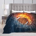 thumbnail image 5 of American Football Ball in Fire and Water Throw Blanket Ultra Soft Warm All Season Decorative Fleece Blankets for Bed Chair Car Sofa Couch Bedroom 60"X50", 5 of 6