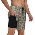 thumbnail image 2 of Kdxio Flower Rose Print Men's Swim Trunks with Compression Liner 7 Inch Inseam Quick Dry Swim Shorts, 2 of 7