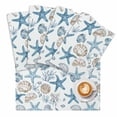 thumbnail image 2 of Watercolor Marine Starfish Shell Coral Placemats Set of 4,Wipeable Washable Table Mats for Dining Tables, Undersea World on White Place Mats for Kitchen Event Party Tabletop Decor, 2 of 9