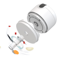 thumbnail image 4 of USB Rechargeable Chopper, Mini Food Processor, 250ml Capacity, 3.7V Power, 3 Stainless Steel Blades, Rechargeable Battery,/White, 4 of 5