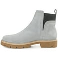 thumbnail image 2 of Journee Signature Womens Genuine Leather Bristol Round Toe Block Heel Chelsea Booties, 2 of 8