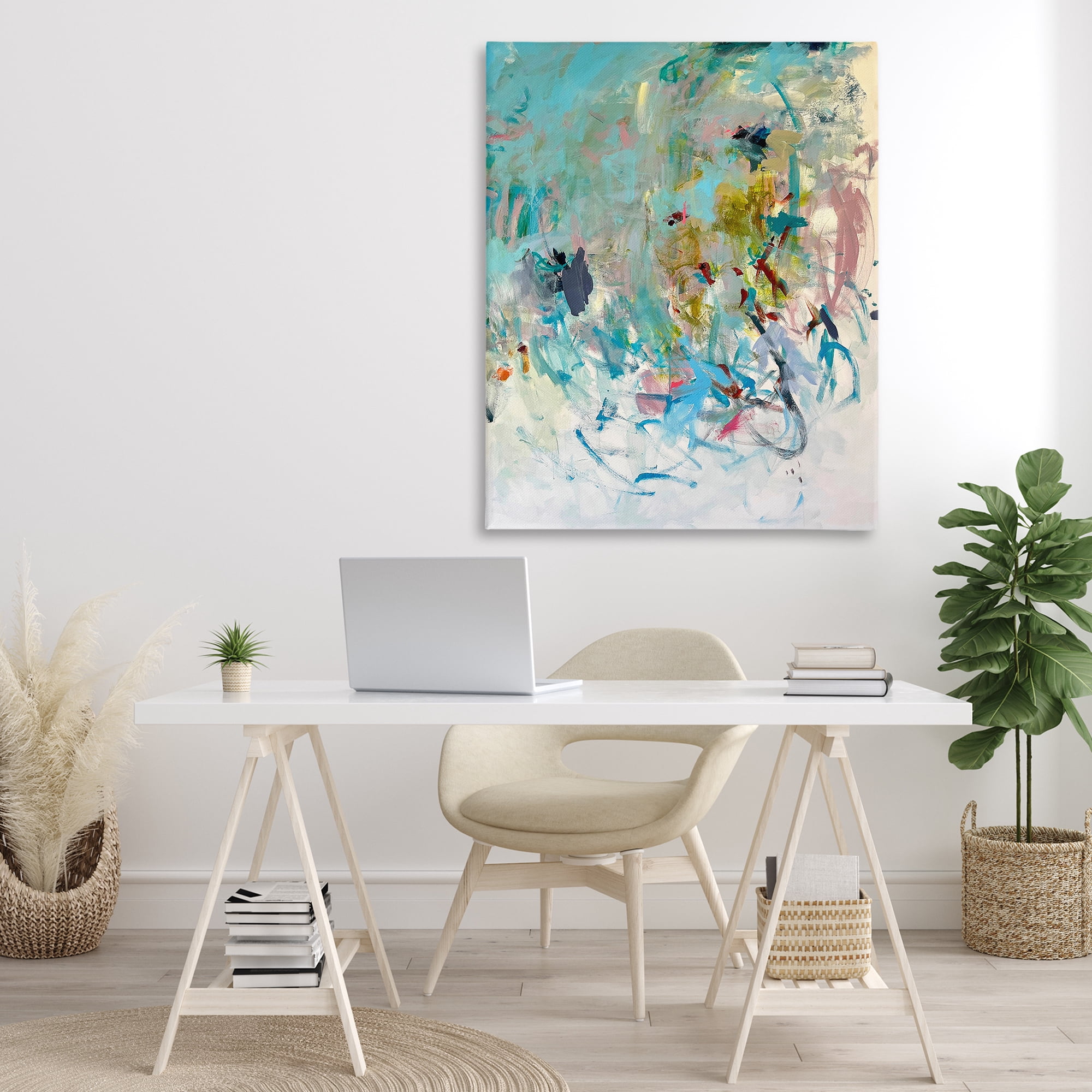 Stupell Industries Chaotic Ombre Scribble Abstract Painting Gallery Wrapped Canvas Art Print Wall Art, 36 x 48