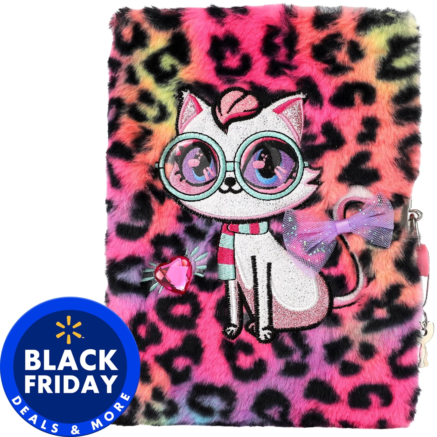 PinkSheep Cat Furry Diary with Lock and Keys, Secret Fuzzy Kitten Journal Notebook Diaries for Adult