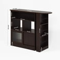 thumbnail image 5 of Modern Bar Cabinet with Rotating Top, Sideboard Buffet Cabinet with 6 Storage Space, Counter Height Dining Cabinet with Ribbed Glass Door for Kitchen, Dining Room, Living Room, 5 of 9