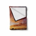thumbnail image 2 of Desert Soft Flannel Fleece Blanket, Sunset over Central Australian Landscape Dreamy Dramatic Sky Scenic Nature, Cozy Plush for Indoor and Outdoor Use, 50" x 60", Orange Yellow Coral, by Ambesonne, 2 of 6