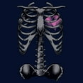 thumbnail image 2 of Men's Lost Gods Halloween Skeleton Rib Cage Heart Pull Over Hoodie Navy Blue 3X Large, 2 of 4