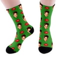 thumbnail image 2 of ZHOUCHANKIDS Men's Valentine's Day Socks - Romantic Print, Soft Bamboo & Moisture-Wicking, Anti- & Breathable, Ideal for Casual or Dress Shoes, Valentineâs Gift for Boyfriend Green One Size, 2 of 5