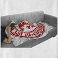 thumbnail image 6 of 30th Birthday Soft Flannel Fleece Throw Blanket, Grunge Vintage Rubber Stamp Congratulation Retro Old Fashioned Design, Cozy Plush for Indoor and Outdoor Use, 50" x 70", Red and White, by Ambesonne, 6 of 6