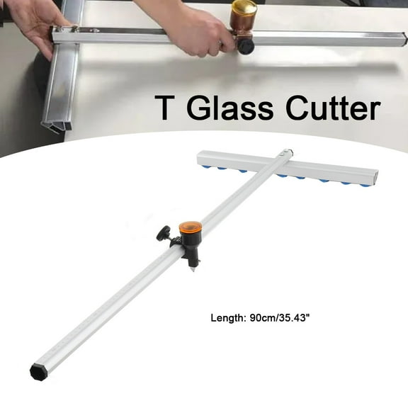 ECUTEE 90cm Glass T Shaped Cutter Tile Cutter Oil Glass Cutting Tool for Thick Glass