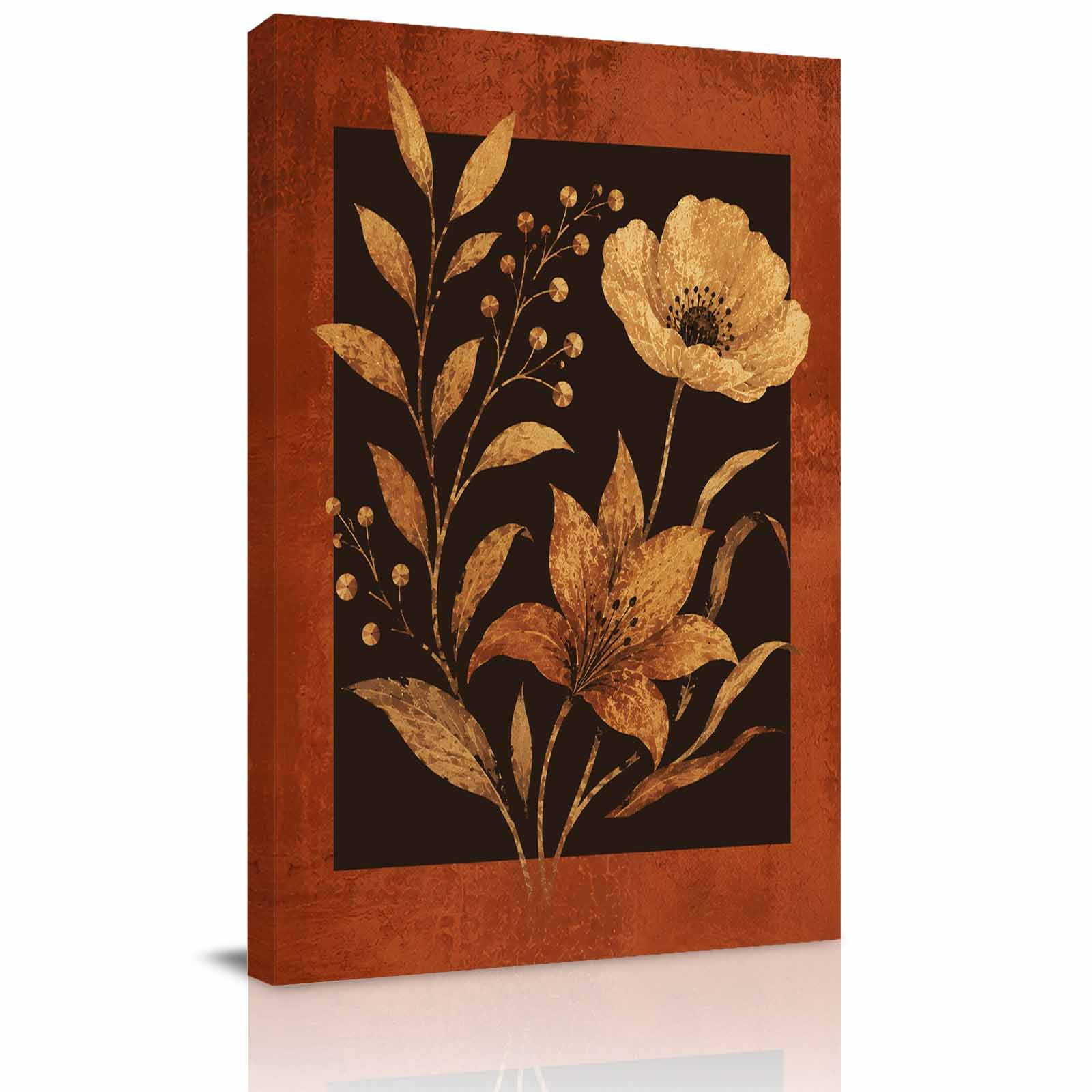 Canvas Wall Art Thanksgiving Fall Framed Canvas Prints for Bedroom Dining Room Farmhouse Vintage Botanical Flowers Large Gallery Wrapped Wall Decor for Home Office Gifts 20 x24 Ship Next Day