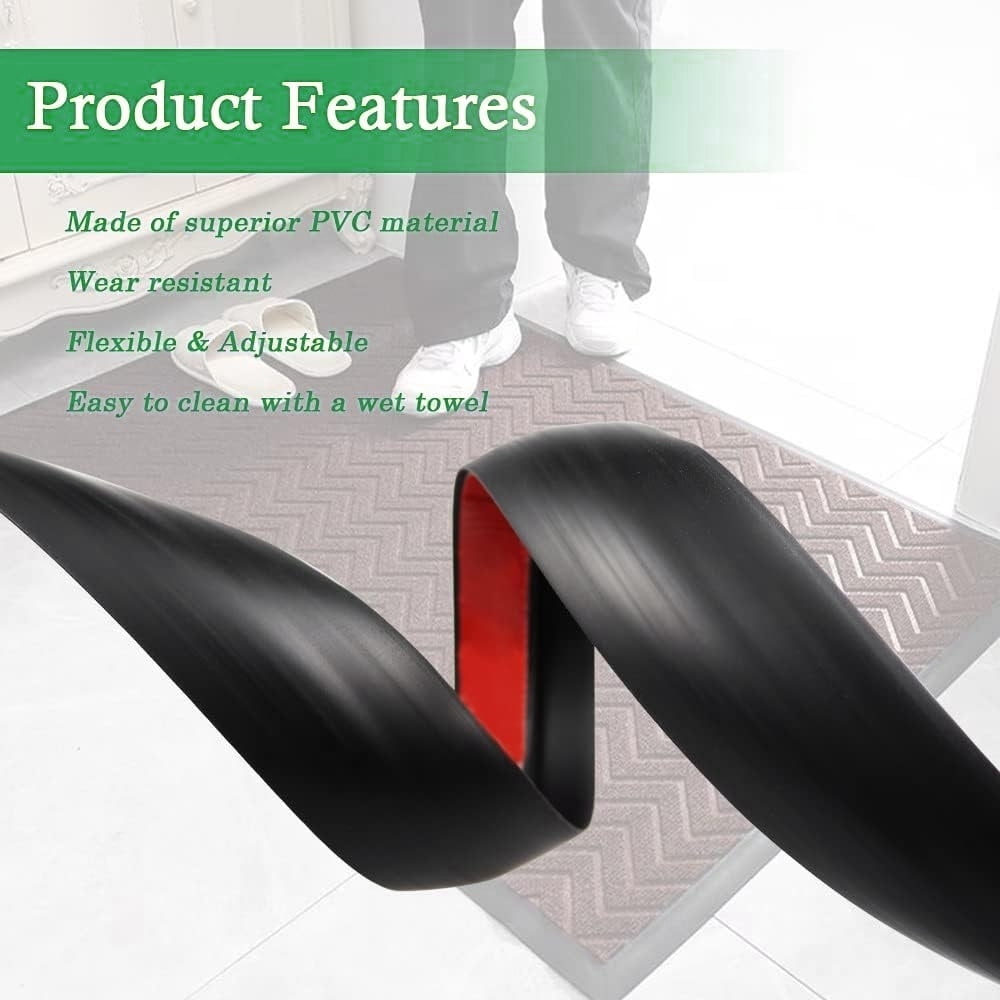 2/5" to 3/5" Floor Transition Strip 78 inch Vinyl Door Threshold Flooring Transition Strip Self Adhesive Carpet Edging Strip for Laminate Doorway Edge Threshold