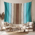 thumbnail image 2 of Aqua Teal Large Tapestry for Bedroom Wall Hanging Tapestry, Farmhouse Wood Grain Vintage Brown Striped Ceiling Backdrop Tapestries Poster Blanket Wall Decor for Teens Room Living Room Dorm 86" x 104", 2 of 8